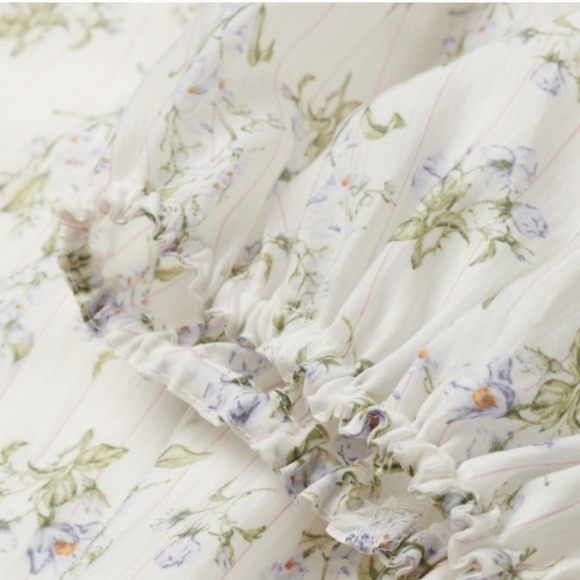 H&M x Brock Collection Lyocell Blend Floral Balloon Puff Sleeve Mini Dress XXL - Picture 8 of 15